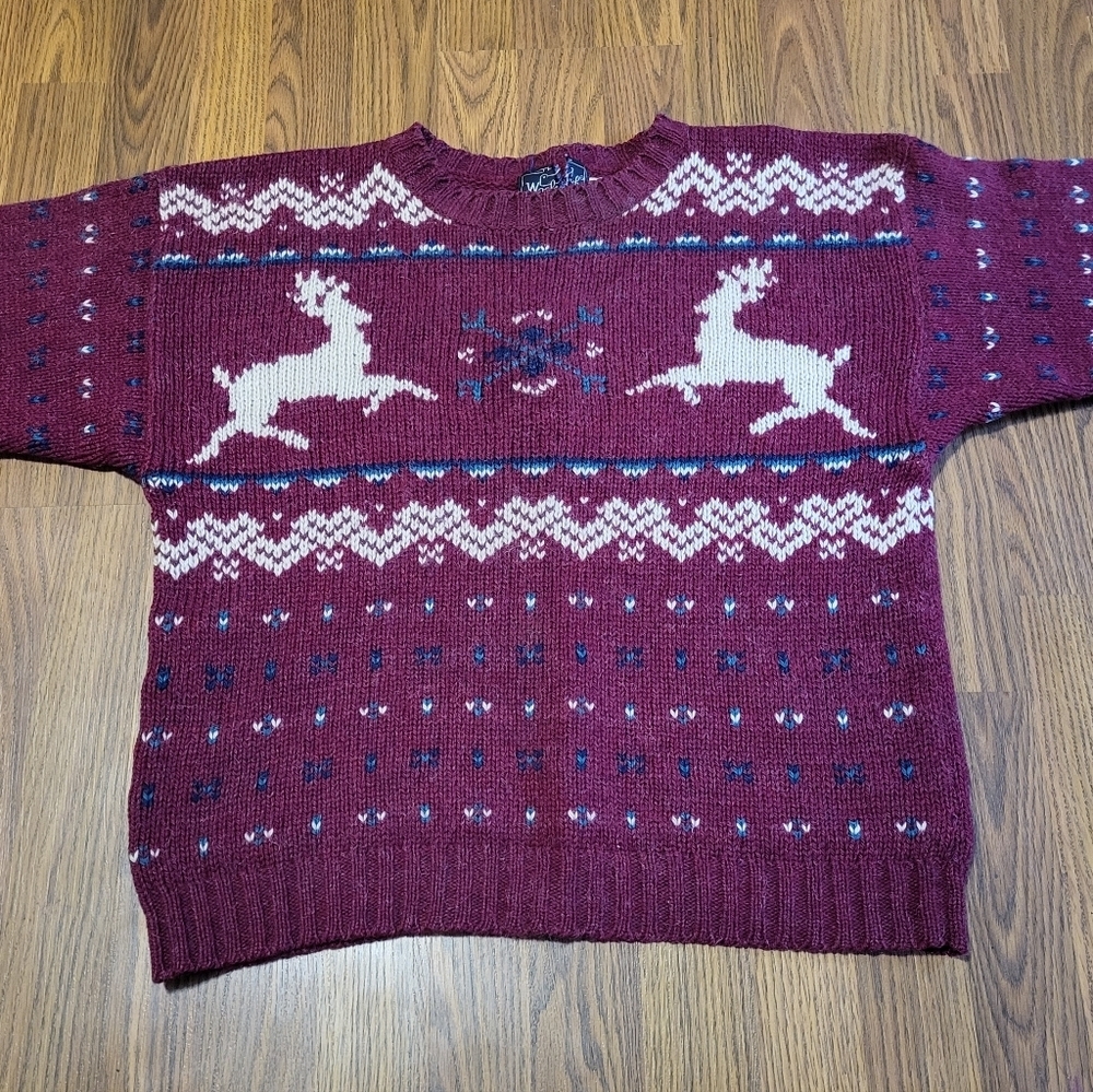 Womens Vintage Woolrich 100% Wool Sweater Large Hong Kong Knit D13
